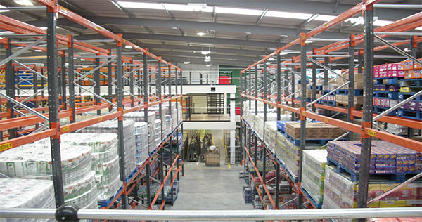 Pallet racking at Co-Op warehouse in Guernsey