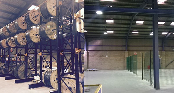 Bespoke cable drum racking system installed in Grimsby