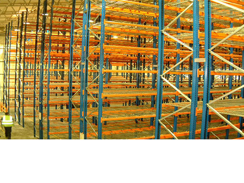 High Level Pallet Racking with Mesh Decking. – Bournemouth